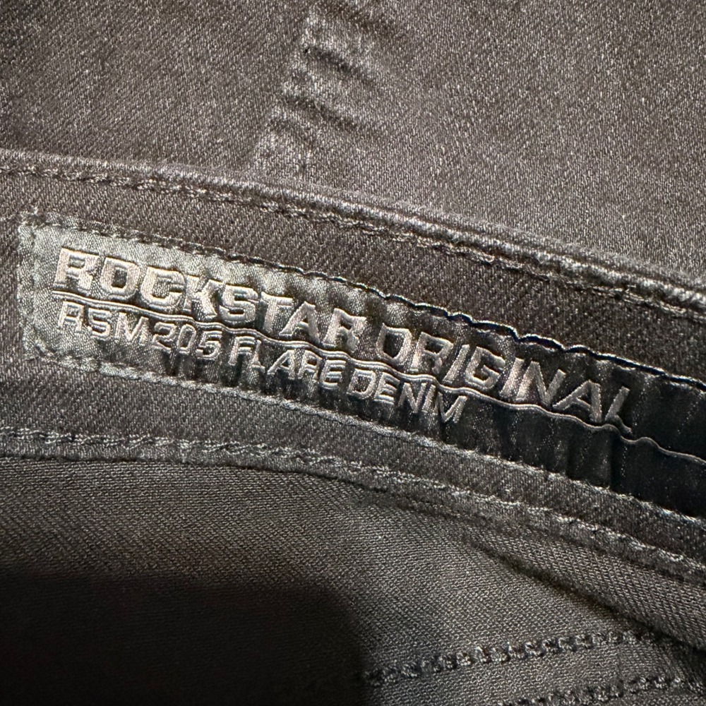 Rockstar Original Dag Black Stacked Flare Jeans Mens 26 RSM-JNS-12178 NWT Slim - Picture 5 of 7